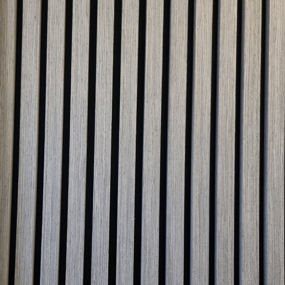 Grey Contemporary Decorative Acoustic Wooden Wall Panel 2400mm x 600mm