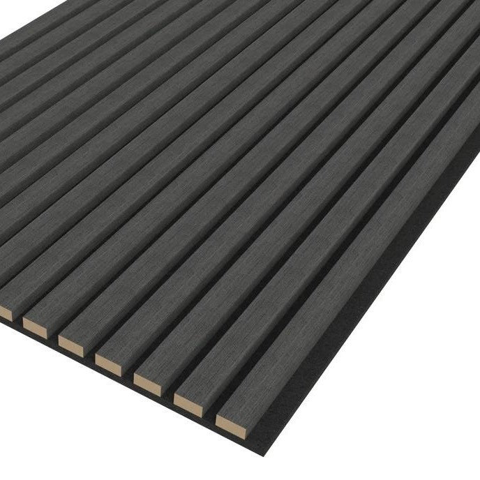 Black Contemporary Decorative Acoustic Wooden Wall Panel 2400mm x 600mm